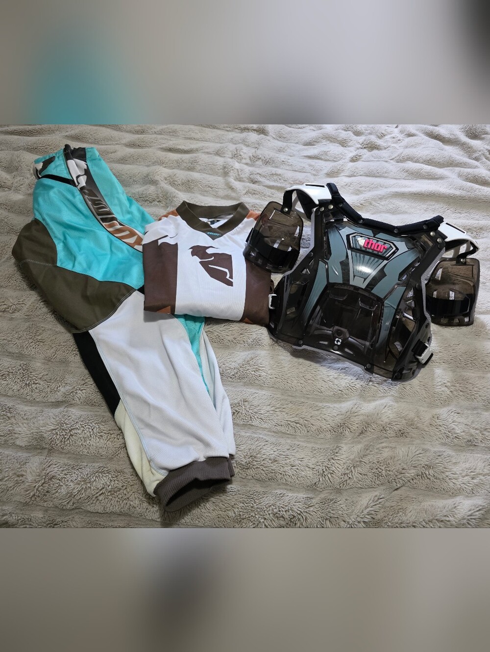 Thor Womans Motocross Chest Protector with Jersey Set - Brown & Teal